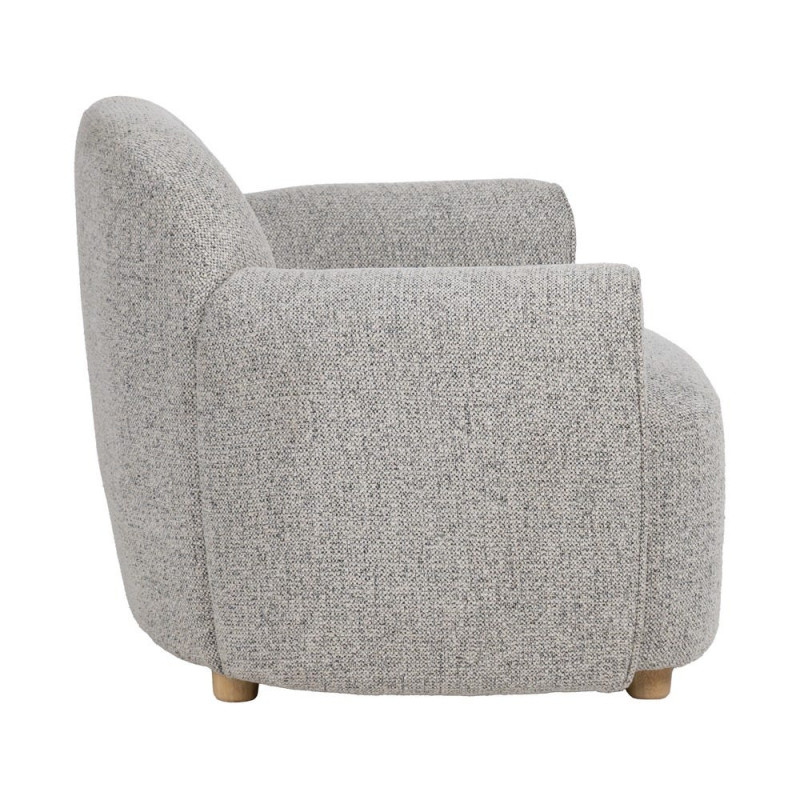 Fauteuil lounge tissu chiné grège 90x81x67 cm Palivo Ixia - 2