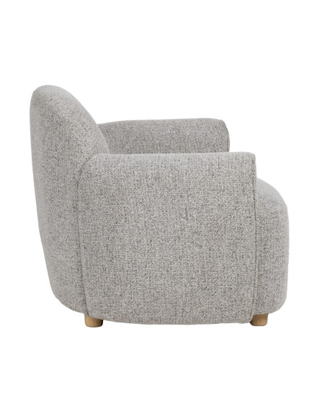Fauteuil lounge tissu chiné grège 90x81x67 cm Palivo Ixia - 2