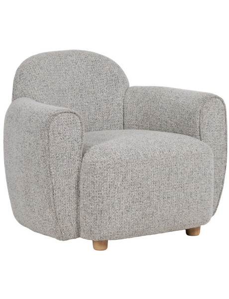 Fauteuil lounge tissu chiné grège 90x81x67 cm Palivo Ixia - 1