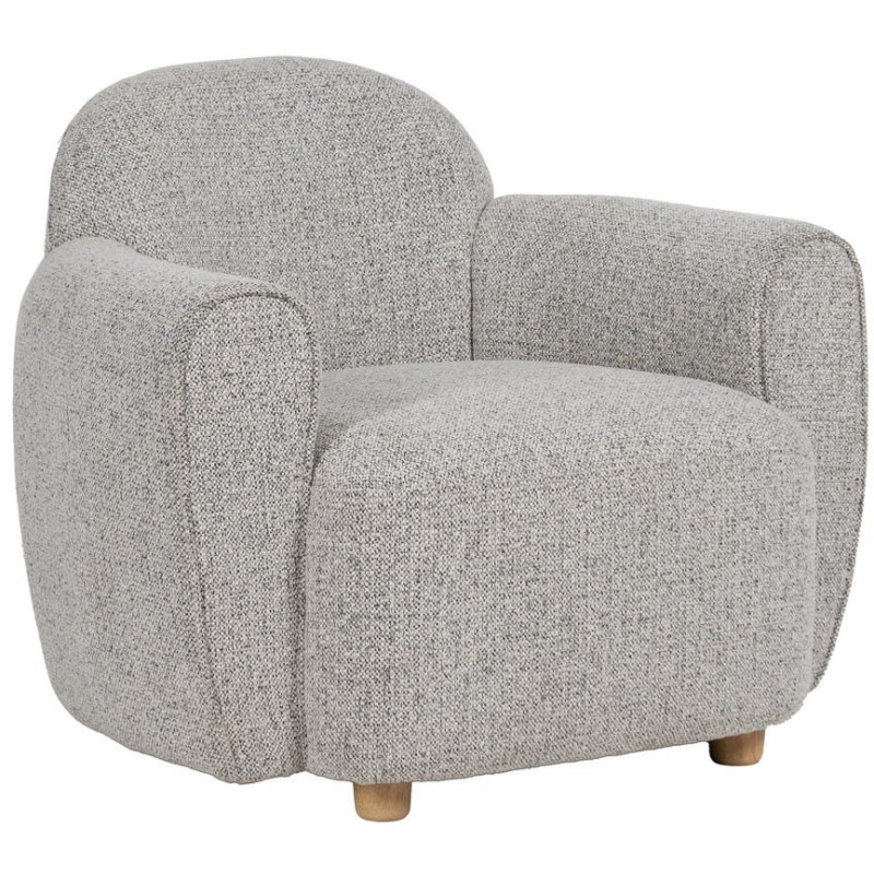 Fauteuil lounge tissu chiné grège 90x81x67 cm Palivo Ixia - 1