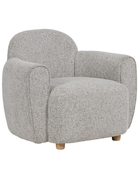 Fauteuil lounge tissu chiné grège 90x81x67 cm Palivo Ixia - 1