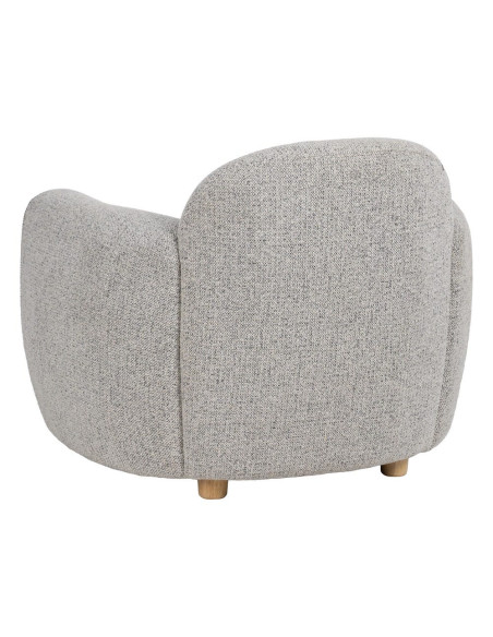 Fauteuil lounge tissu chiné grège 90x81x67 cm Palivo Ixia - 3