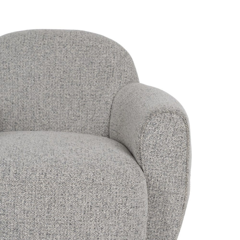Fauteuil lounge tissu chiné grège 90x81x67 cm Palivo Ixia - 4
