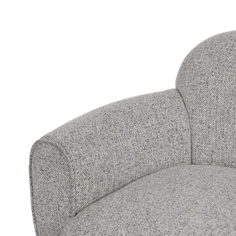 Fauteuil lounge tissu chiné grège 90x81x67 cm Palivo Ixia - 5