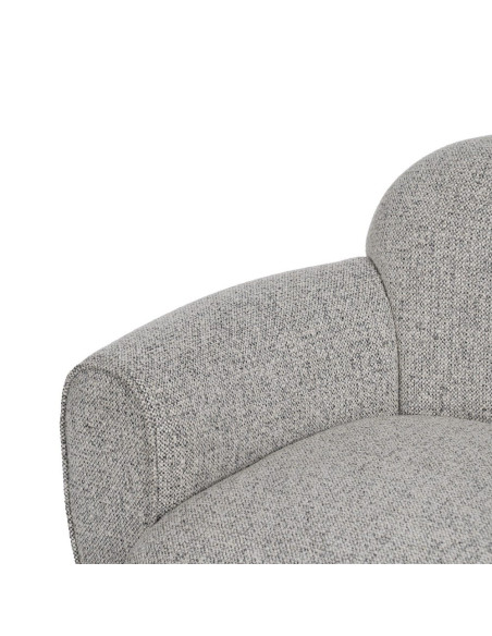 Fauteuil lounge tissu chiné grège 90x81x67 cm Palivo Ixia - 5