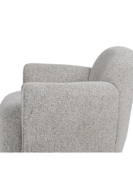 Fauteuil lounge tissu chiné grège 90x81x67 cm Palivo Ixia - 6