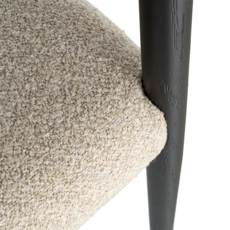 Chaise avec accoudoirs coton écru et métal noir 50x50x81,5 cm Lareno Ixia - 10