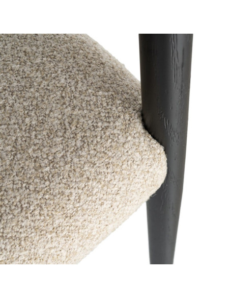 Chaise avec accoudoirs coton écru et métal noir 50x50x81,5 cm Lareno Ixia - 10