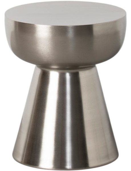 Table d’appoint ronde métal argenté 34x34x40 cm Sarela Ixia - 1