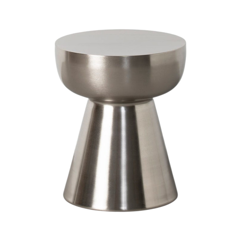 Table d’appoint ronde métal argenté 34x34x40 cm Sarela Ixia - 1