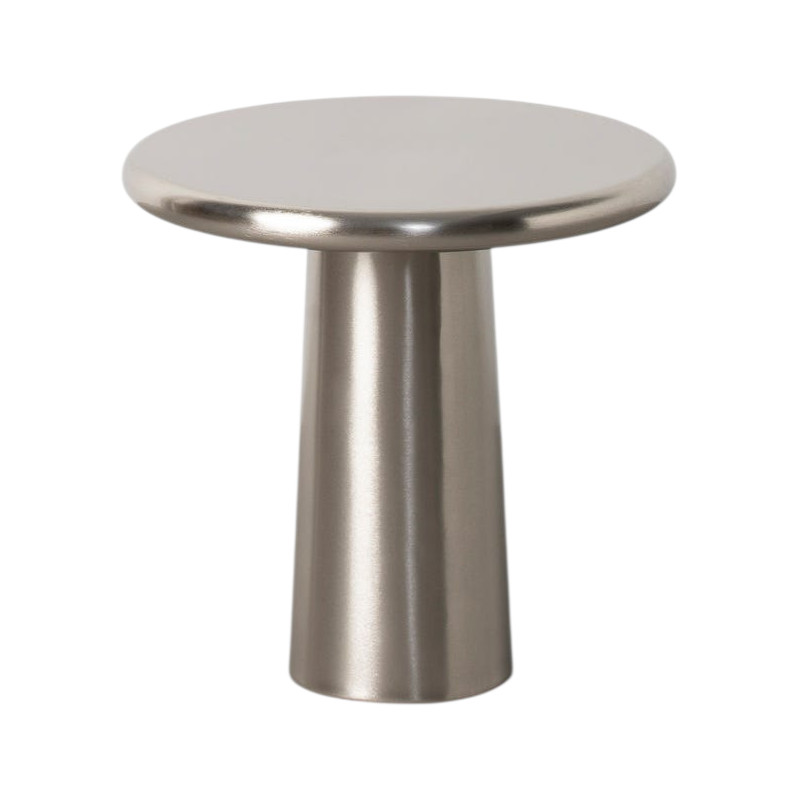 Table d’appoint ronde métal argenté 38x38x38 cm Azira Ixia - 1