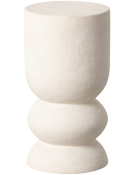 Bout de canapé métal blanc cassé 31x31x58 cm Savena Ixia - 1