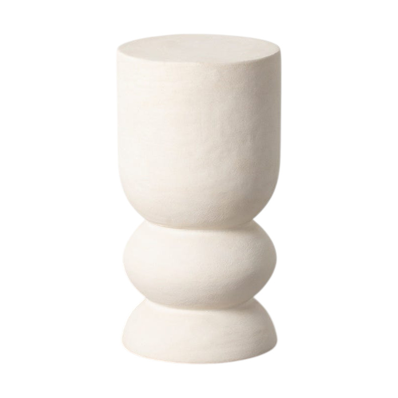 Bout de canapé métal blanc cassé 31x31x58 cm Savena Ixia - 1