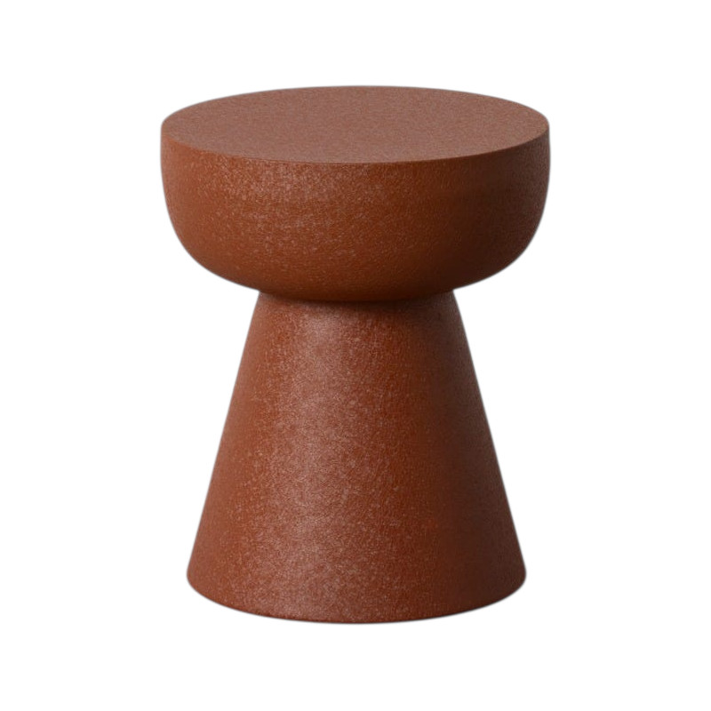 Table d’appoint ronde terracotta métal 34x34x40 cm Sarela Ixia - 1