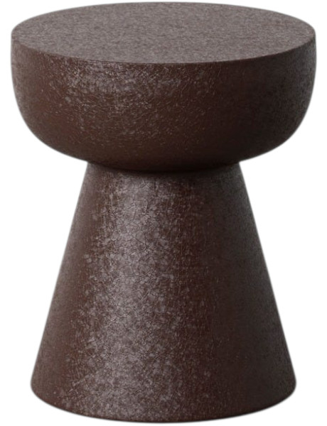 Table d’appoint ronde métal chocolat 34x34x40 cm Sarela Ixia - 1
