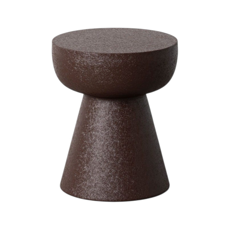 Table d’appoint ronde métal chocolat 34x34x40 cm Sarela Ixia - 1