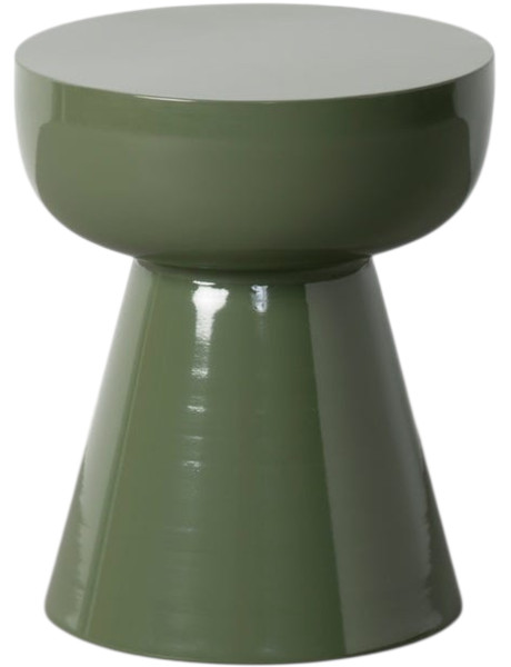 Table d’appoint ronde vert olive en métal 34x34x40 cm Sarela Ixia - 1