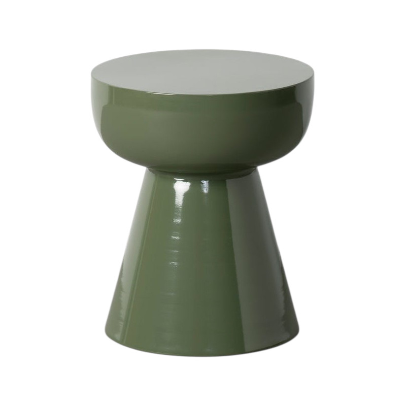 Table d’appoint ronde vert olive en métal 34x34x40 cm Sarela Ixia - 1