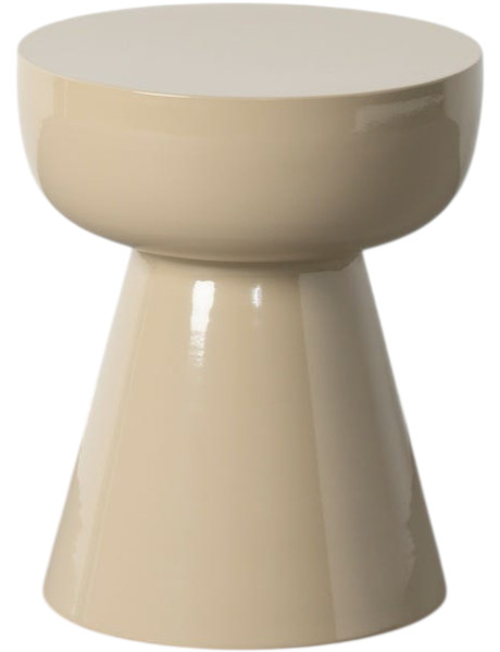 Table d’appoint ronde taupe en métal 34x34x40 cm Sarela Ixia - 1