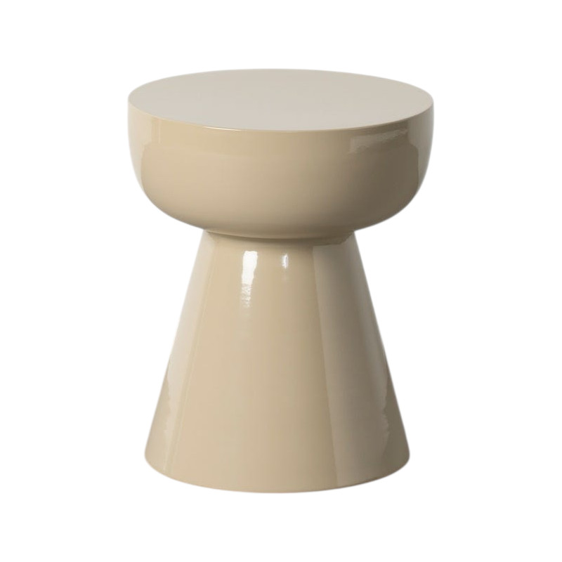 Table d’appoint ronde taupe en métal 34x34x40 cm Sarela Ixia - 1