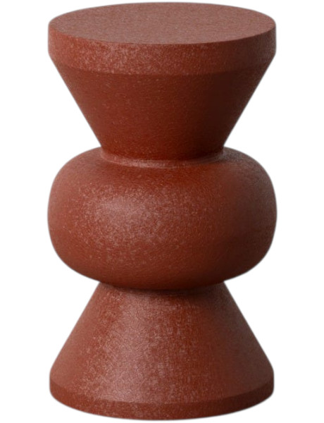 Table d’appoint ronde terracotta en métal 30x30x50 cm Ovela Ixia - 1