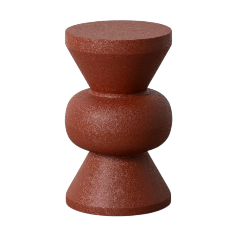 Table d’appoint ronde terracotta en métal 30x30x50 cm Ovela Ixia - 1