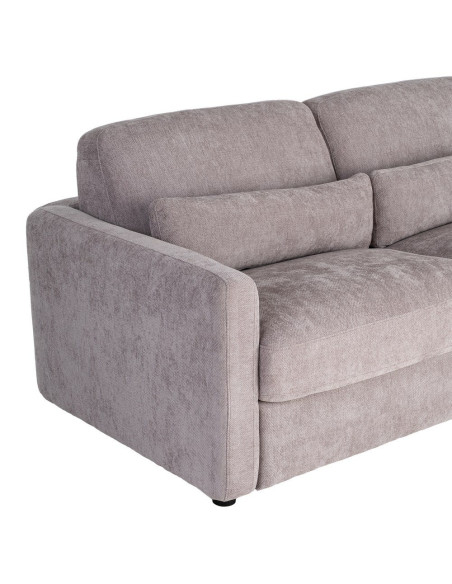 Canapé convertible gris taupe en tissu 194x104x88 cm Garevo Ixia - 4