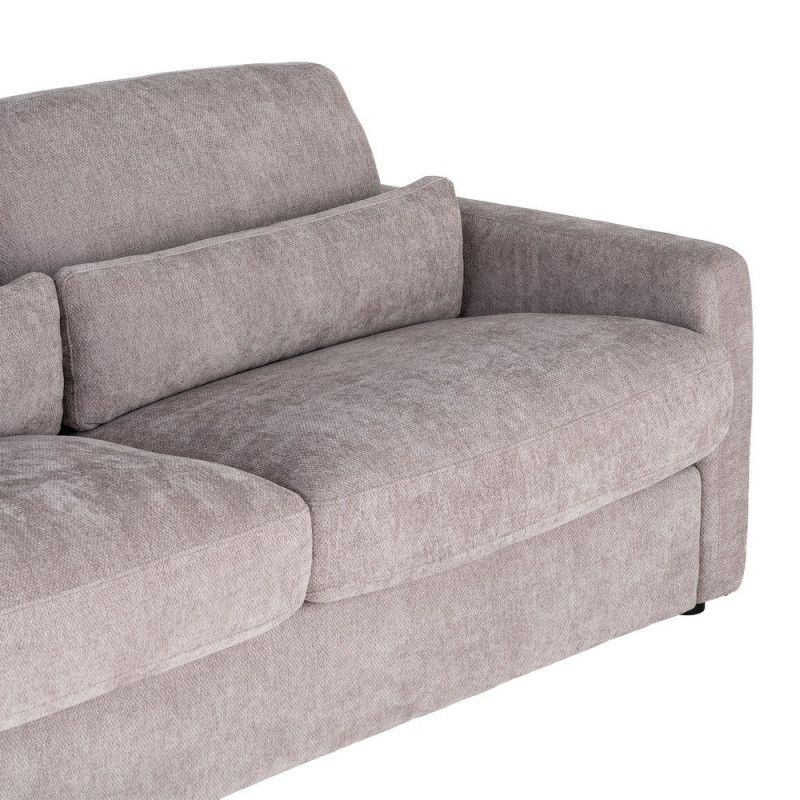 Canapé convertible gris taupe en tissu 194x104x88 cm Garevo Ixia - 3