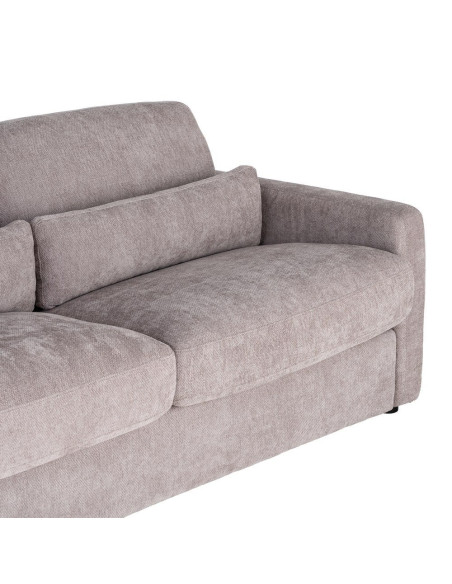 Canapé convertible gris taupe en tissu 194x104x88 cm Garevo Ixia - 3