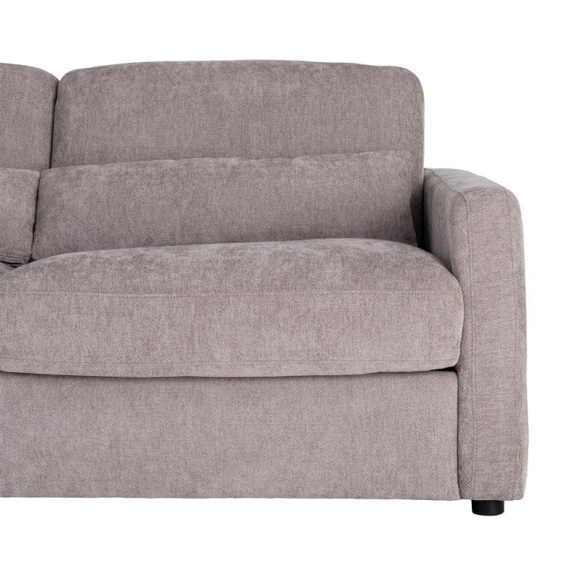 Canapé convertible gris taupe en tissu 194x104x88 cm Garevo Ixia - 5