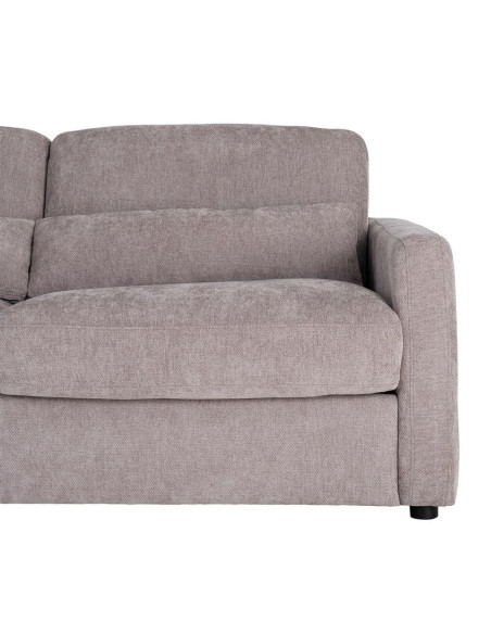 Canapé convertible gris taupe en tissu 194x104x88 cm Garevo Ixia - 5