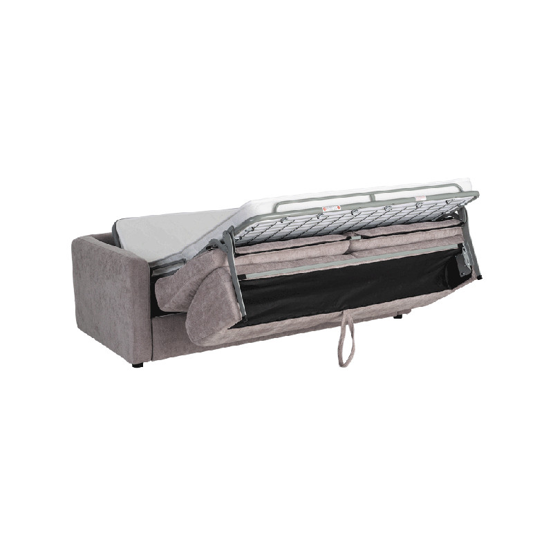Canapé convertible gris taupe en tissu 194x104x88 cm Garevo Ixia - 9