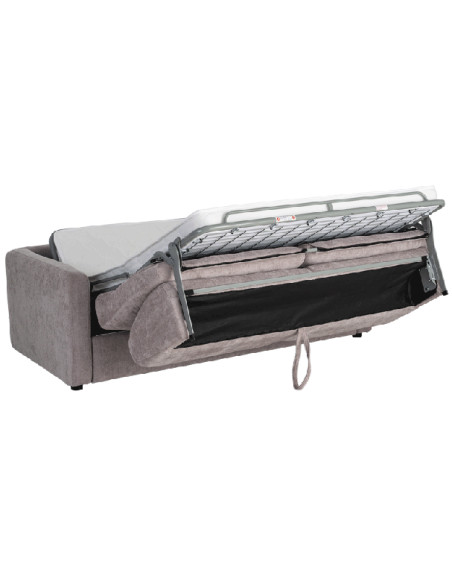 Canapé convertible gris taupe en tissu 194x104x88 cm Garevo Ixia - 9