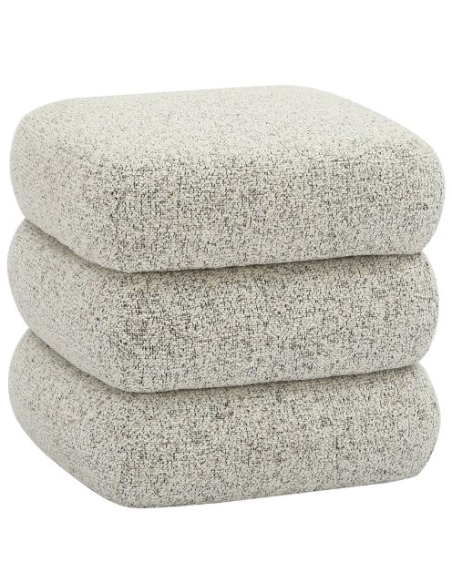 Pouf carré écru en tissu 40x40x38,5 cm Isea  - 1