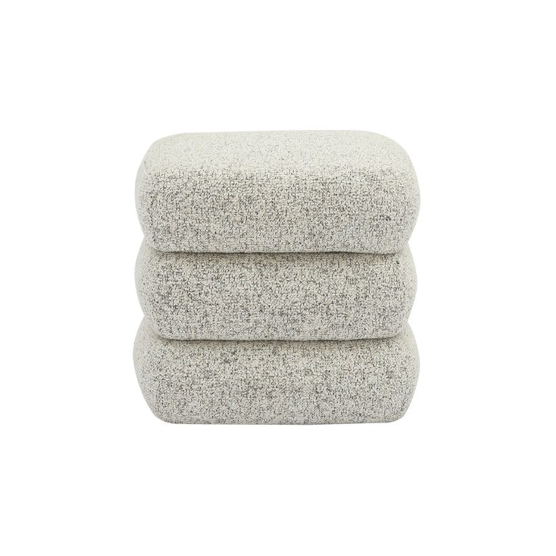 Pouf carré écru en tissu 40x40x38,5 cm Isea  - 2