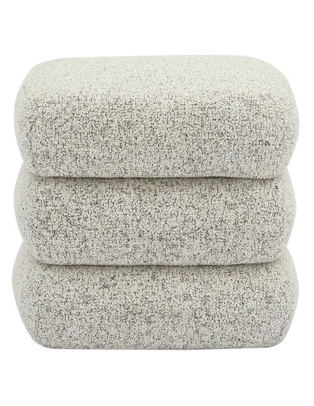 Pouf carré écru en tissu 40x40x38,5 cm Isea  - 2