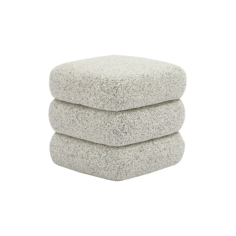 Pouf carré écru en tissu 40x40x38,5 cm Isea  - 4