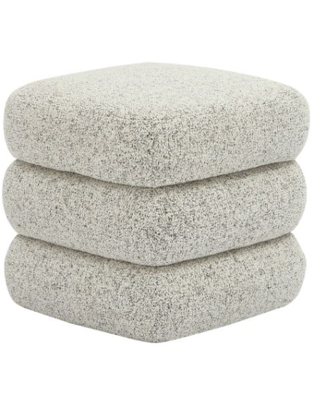 Pouf carré écru en tissu 40x40x38,5 cm Isea  - 4