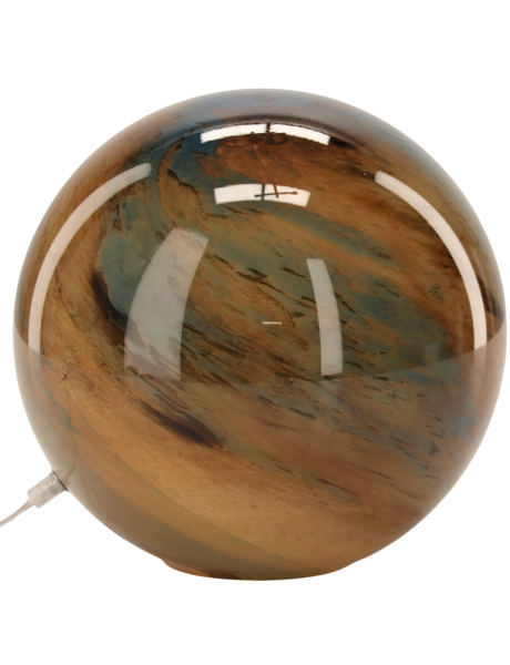 Lampe à poser boule en verre bleu canard et ambre Ø29x28 cm Nebula  - 1