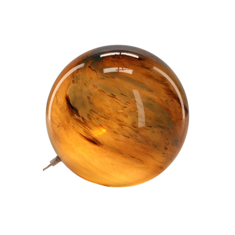 Lampe à poser boule en verre bleu canard et ambre Ø29x28 cm Nebula  - 2