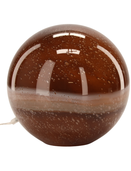 Lampe à poser boule verre marron ambré 29x29x28 cm Nebula  - 1