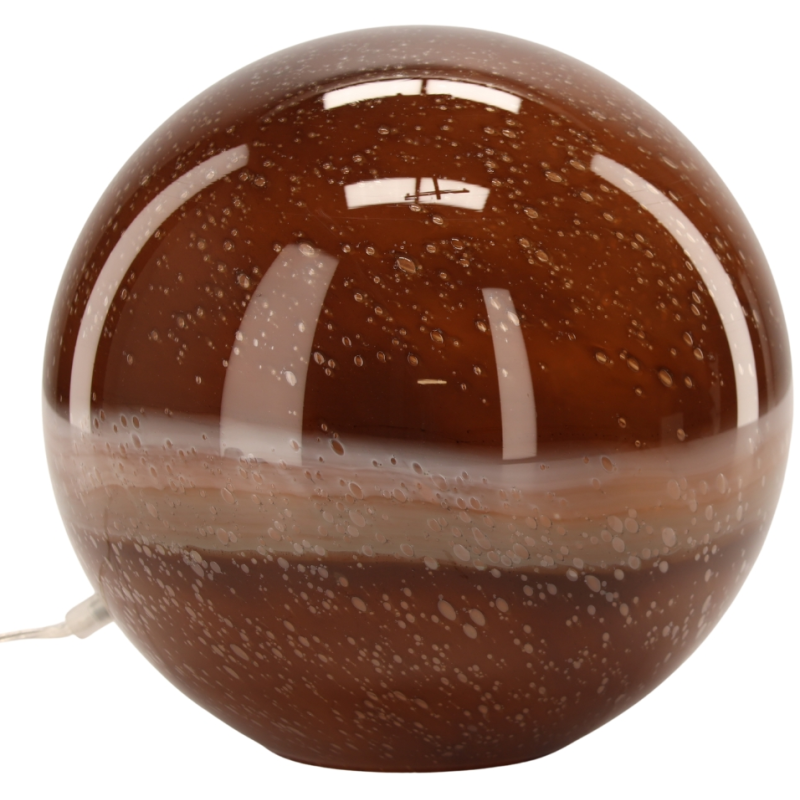 Lampe à poser boule verre marron ambré 29x29x28 cm Nebula  - 1