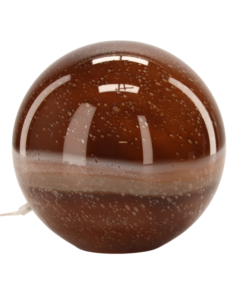 Lampe à poser boule verre marron ambré 29x29x28 cm Nebula  - 1