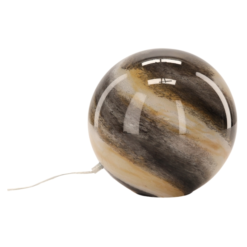 Lampe à poser boule verre beige et marron 29x29x28 cm Nebula  - 3