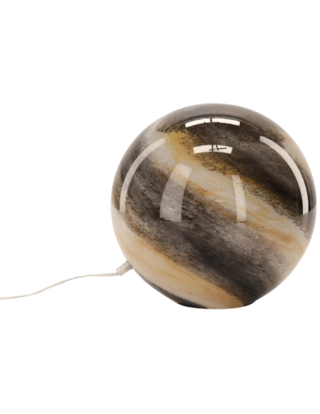 Lampe à poser boule verre beige et marron 29x29x28 cm Nebula  - 3