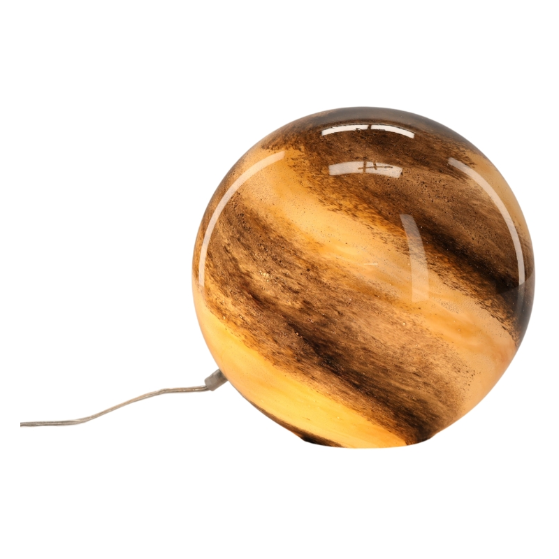 Lampe à poser boule verre beige et marron 29x29x28 cm Nebula  - 4