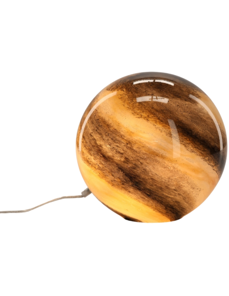 Lampe à poser boule verre beige et marron 29x29x28 cm Nebula  - 4
