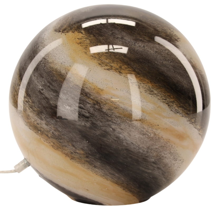 Lampe à poser boule verre beige et marron 29x29x28 cm Nebula  - 1