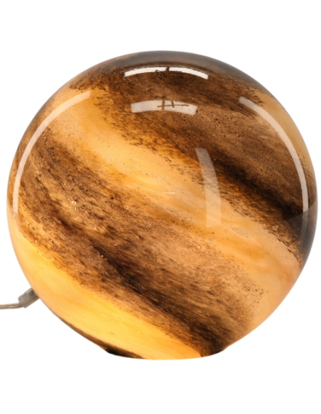 Lampe à poser boule verre beige et marron 29x29x28 cm Nebula  - 2