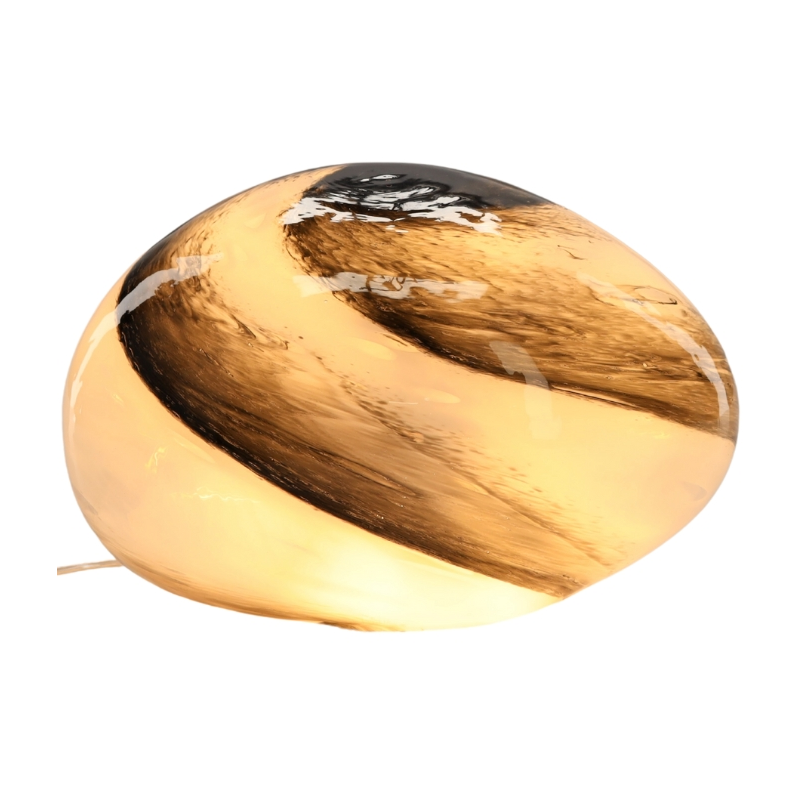 Lampe à poser ovale en verre beige et brun 40x30x24 cm Nebula  - 2